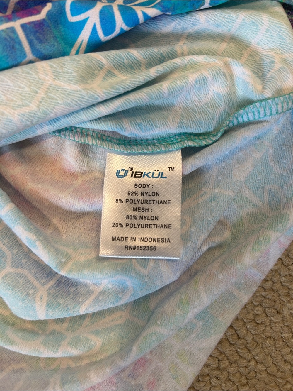 NWT IBKUL Long Sleeve Zip Mock Neck XS Sandra Seafoam - Picture 6 of 8